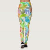 Angesagte, lebendige Sommerpaint Spritzer Muster Leggings (Rückseite)