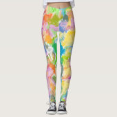 Angesagte, lebendige Sommerpaint Spritzer Muster Leggings (Vorderseite)