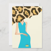 Angesagte Mama Baby Dusche/blaues Kleid/Leoparden Einladung (Rückseite)