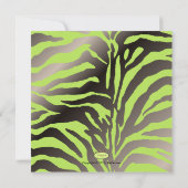 Angesagte Mama, Limettengrüne Zebra-Babydusche Einladung (Rückseite)