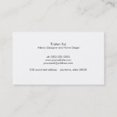 Angesagte moderne Rose Gold Monogram Designer Schw Visitenkarte (Rückseite)