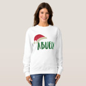 Angesagte Oma Abuela Glitzer Weihnachtsmannmütze W Sweatshirt (Vorne ganz)