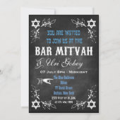 Angesagte Personalisierte Bar Mitzvah Chalkboard E Einladung (Rückseite)