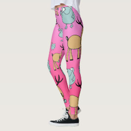 angesagte pinkfarbene Feiertage - kalte Weihnachts Leggings
