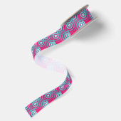 Angesagte Retrozirkel fuschia blauer Mod Satinband (Rückseite)