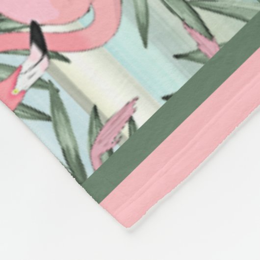 Angesagte rosa Flamingos Niedliche Palmenblätter K Fleecedecke (Ecke)
