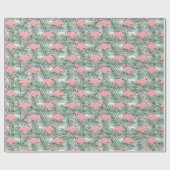 Angesagte rosa Flamingos Niedliche Palmenblätter K Geschenkpapier (Flach)