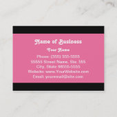 Angesagte Rosa und Schwarze Herzen Stilvolles Scha Visitenkarte (Rückseite)