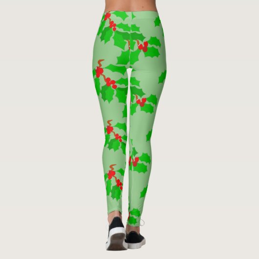 angesagte Rot-Grün-Weihnachtsmode Leggings (Rückseite)