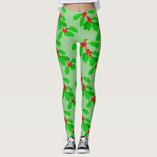 angesagte Rot-Grün-Weihnachtsmode Leggings (Vorderseite)