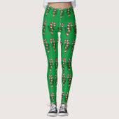 angesagte Rot-Grün-Weihnachtsmode Leggings (Vorderseite)