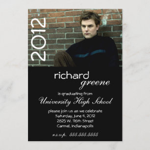 Angesagte schwarze Abschluss-Party Einladung