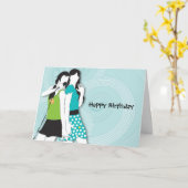 Angesagte singende Mädchen Karte (Gelbe Blume)