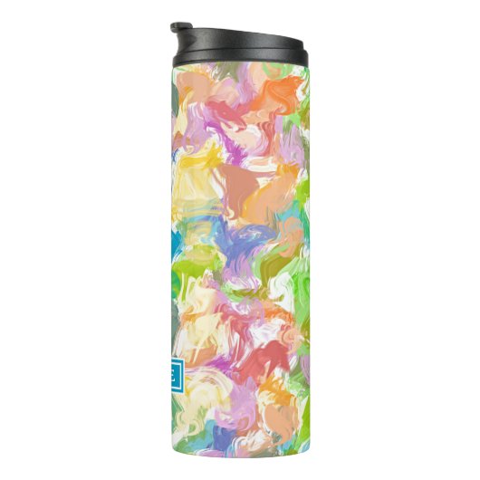 Angesagte Sommerfarbe Spritzer Kunst, Dichtung und Thermosbecher (Nach rechts gedreht)