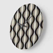 Angesagte Taupe Beige Sand Grau Ogee Black Waves A Große Wanduhr (Winkel)