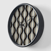 Angesagte Taupe Beige Sand Grau Ogee Black Waves A Uhr (Winkel)