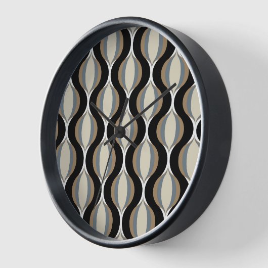 Angesagte Taupe Beige Sand Grau Ogee Black Waves A Uhr (Winkel)