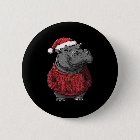 Angesagte Ugly Sweater Weihnachtsmannmütze Weihnac Button (Vorderseite)