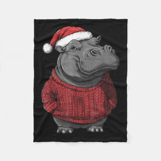 Angesagte Ugly Sweater Weihnachtsmannmütze Weihnac Fleecedecke (Vorderseite)