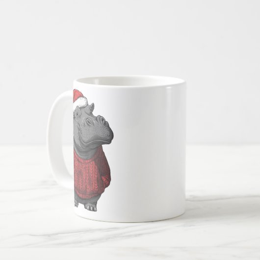 Angesagte Ugly Sweater Weihnachtsmannmütze Weihnac Kaffeetasse (Vorderseite Links)