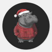 Angesagte Ugly Sweater Weihnachtsmannmütze Weihnac Runder Aufkleber (Vorderseite)