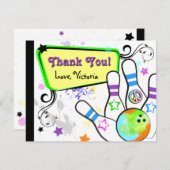 Angesagte und bunte Bowlings-Anmerkungs-Karte Dankeskarte (Vorne/Hinten)