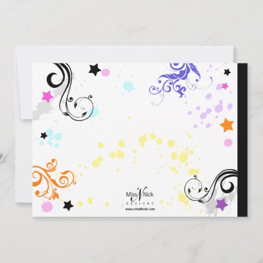 Angesagte und bunte Bowlings-Einladung Einladung (Rückseite)