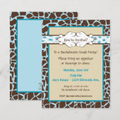 Angesagte und Chic Animal Print:Blau Einladung (Vorne/Hinten)