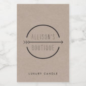 Angesagte und rustikale Pfeil-Logo-Kerze Lebensmitteletikett (Einzelnes Label)