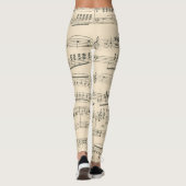 angesagte Vintage Musiknoten für Mädchen Leggings (Rückseite)