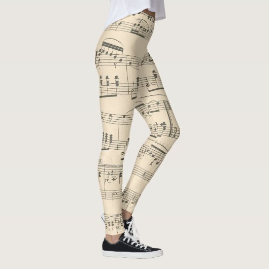 angesagte Vintage Musiknoten für Mädchen Leggings (Rechts)