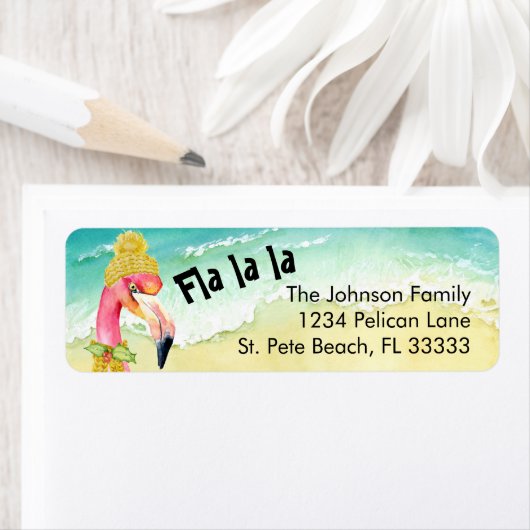 Angesagte Weihnachts Flamingo Beach Rücksendeadres (Insitu)