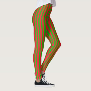 Angesagte Weihnachts-Grüne Streifen Muster Frauen Leggings