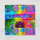 angesagte wilde groovy Siebzigerjahre Farben Quadratische Visitenkarte (Vorderseite)