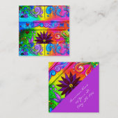 angesagte wilde groovy Siebzigerjahre Farben Quadratische Visitenkarte (Vorne/Hinten)