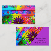 angesagte wilde groovy Siebzigerjahre Farben Visitenkarte (Vorne/Hinten)