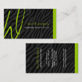 Angesagte Zebra-Druck-Monogramm-Geschäfts-Karten Visitenkarte (Vorne/Hinten)