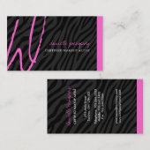 Angesagte Zebra-Druck-Monogramm-Geschäfts-Karten Visitenkarte (Vorne/Hinten)
