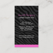 Angesagte Zebra-Druck-Monogramm-Geschäfts-Karten Visitenkarte (Rückseite)