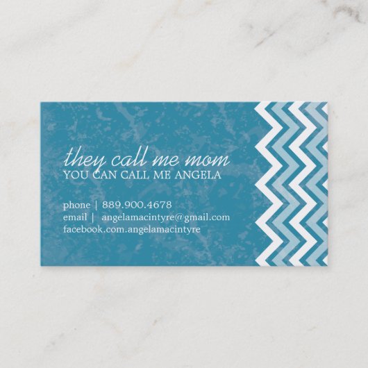 Angesagte Zickzack Mama-Karten Telefonnummerkarte (Vorderseite)
