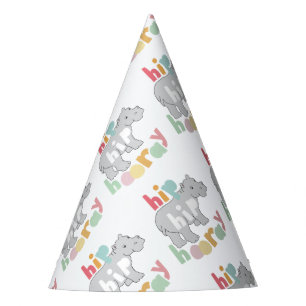 Angesagter Angesagter Hooray, Grau Hippo Zeichnend Partyhütchen