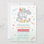 Angesagter Angesagter Urlaub! Hippo Birthday Einla Einladung (Vorderseite)