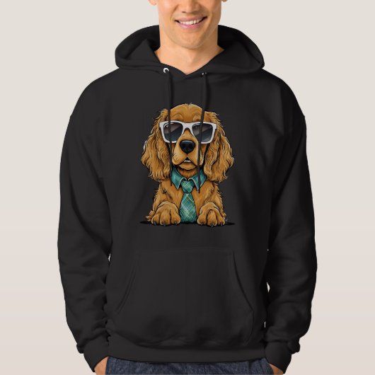 Angesagter Cocker Spaniel in Sonnenbrille Hoodie (Vorderseite)