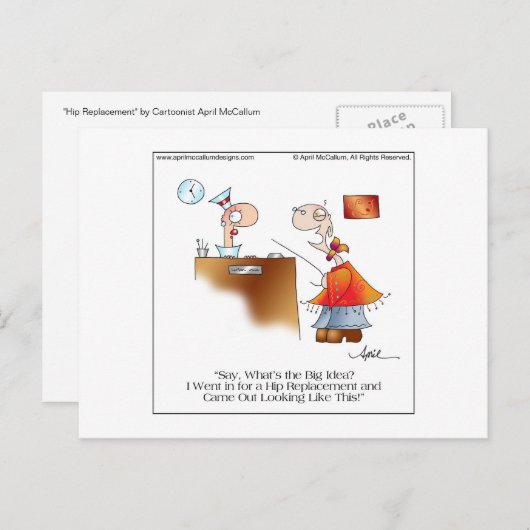 ANGESAGTER ERSETZUNGSCartoon Postcard bis April Mc Postkarte (Vorne/Hinten)