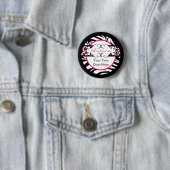 Angesagter heißes Rosa-und Schwarz-Tierdruck-Knopf Button (Beispiel)