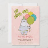 Angesagter Hippo-Ray-Kindergeburtstag Einladung (Vorderseite)
