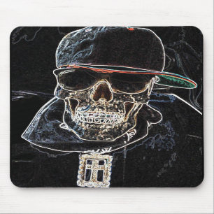 Angesagter Hopfenneonschädel Mousepad