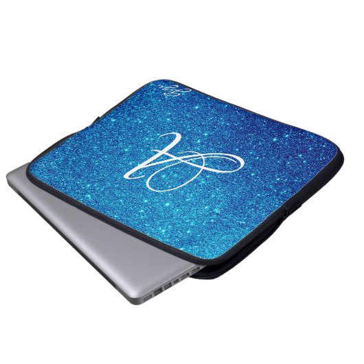 Angesagter Personalisierter Glitzer Glitzern mit M Laptopschutzhülle (Vorne Knopf)