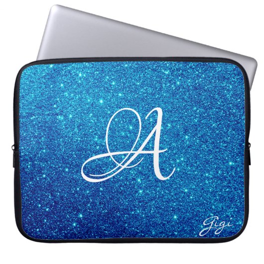 Angesagter Personalisierter Glitzer Glitzern mit M Laptopschutzhülle (Vorderseite)