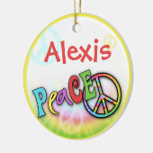 Angesagter Regenbogen FRIEDENSpersonalisierte Keramikornament (Links)